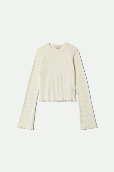 Dolly Slim L/S Knit T-Shirt - Off White